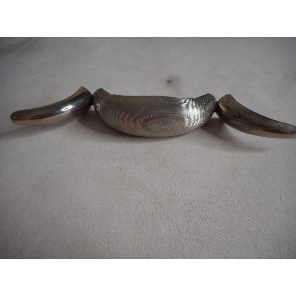 Vintage Estate silver tone cuff bracelet  double hinged sides - Picture 4 of 4